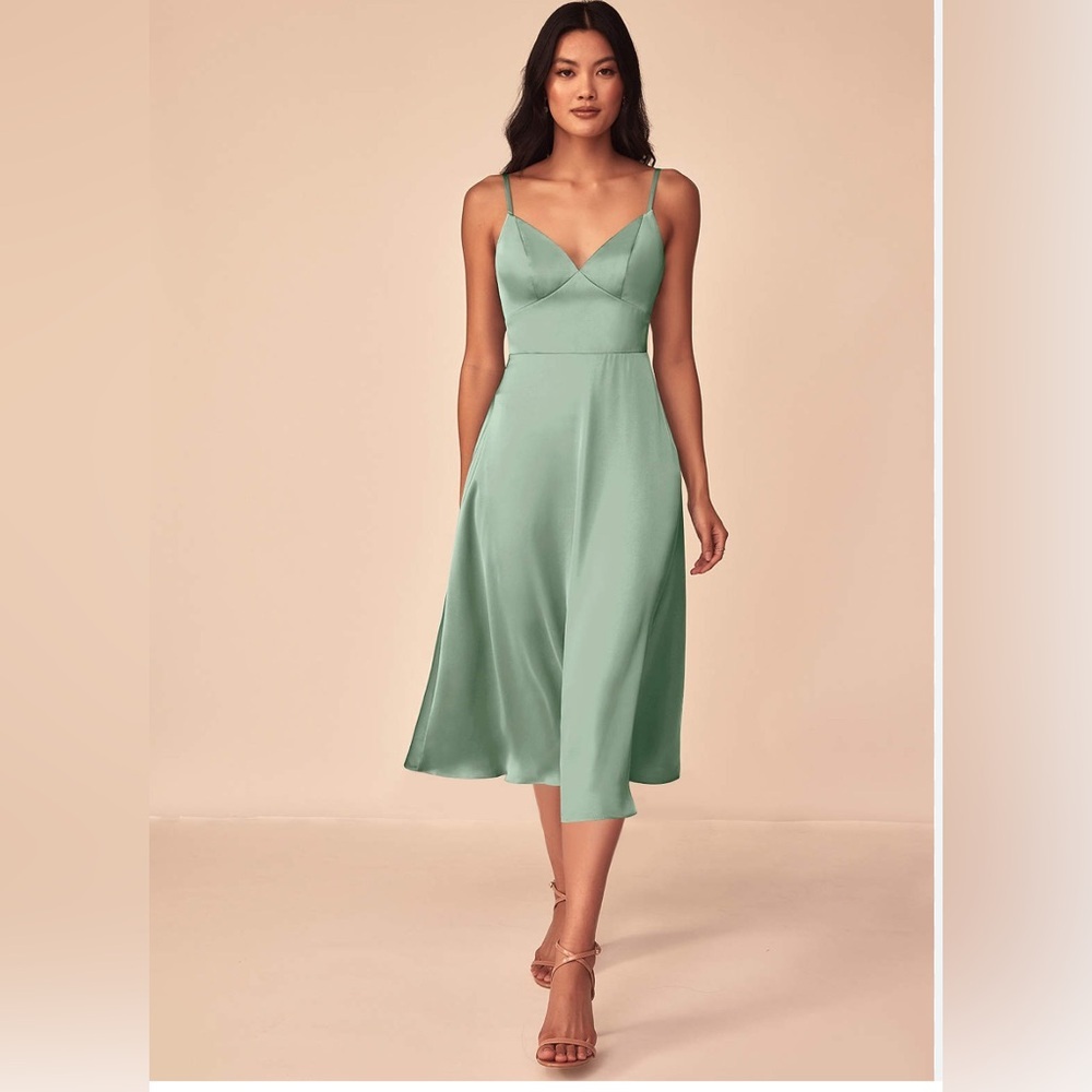Azazie Light Mint Color Dress NWT